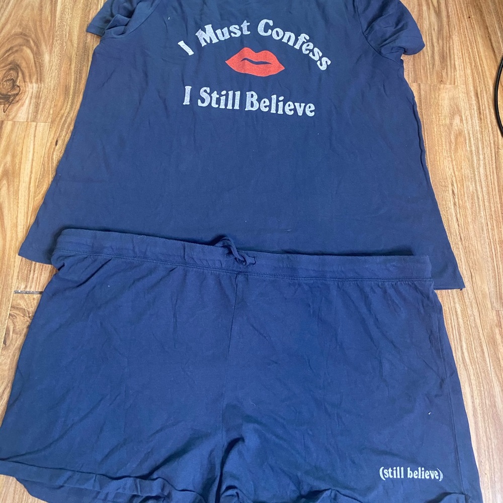 Junk food pj set blue